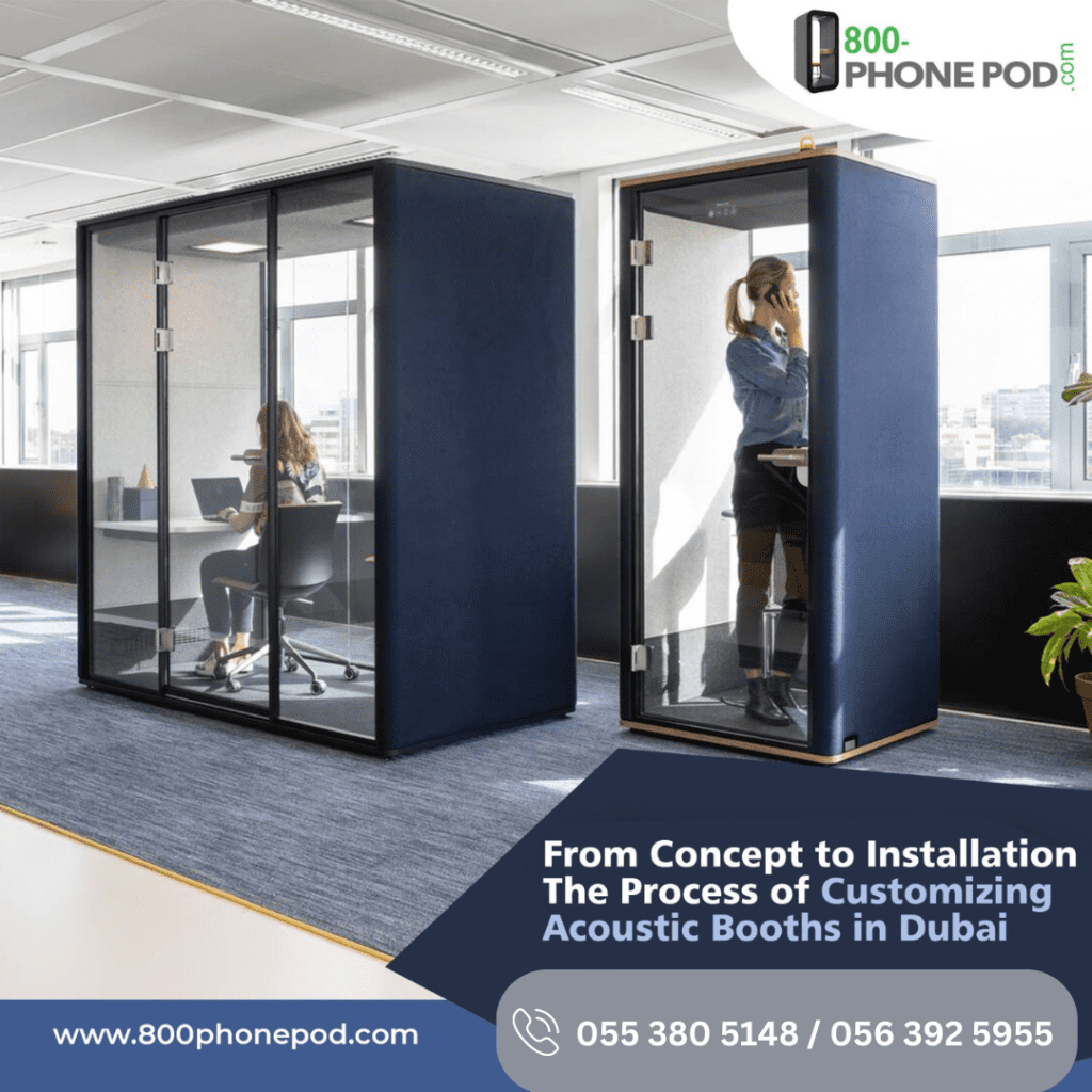 Discover the seamless journey of customizing acoustic booths in Dubai, from concept to installation. Elevate your workspace with personalized solutions.